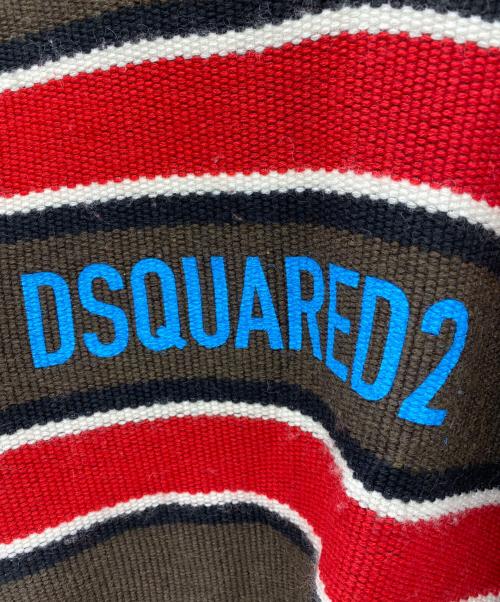 DSQUARED2（ディースクエアード）DSQUARED2 (ディースクエアード) STRIPED PULLOVER ボーダーニット レッド×ブラウン サイズ:Mの古着・服飾アイテム