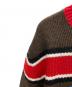 中古・古着 DSQUARED2 (ディースクエアード) STRIPED PULLOVER ボーダーニット レッド×ブラウン サイズ:M：13000円
