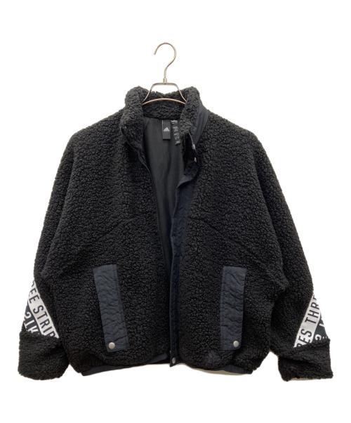 adidas（アディダス）adidas (アディダス) ビッグシルエットボアジャケット ブラック サイズ:Mの古着・服飾アイテム