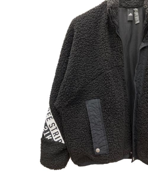 adidas（アディダス）adidas (アディダス) ビッグシルエットボアジャケット ブラック サイズ:Mの古着・服飾アイテム