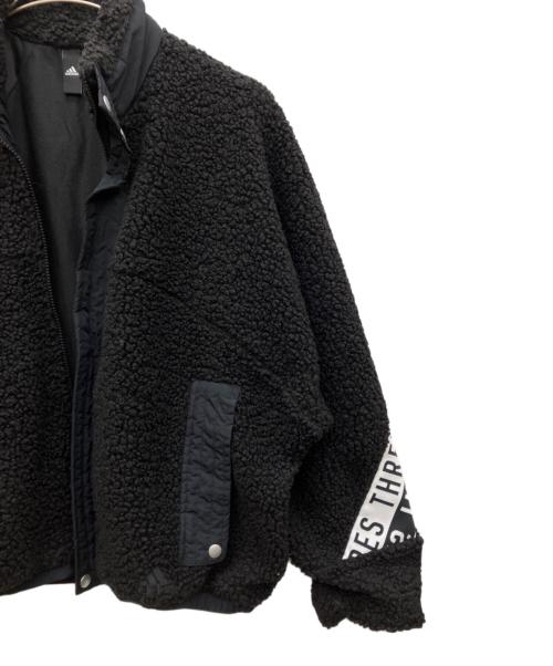 adidas（アディダス）adidas (アディダス) ビッグシルエットボアジャケット ブラック サイズ:Mの古着・服飾アイテム