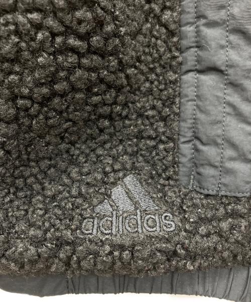 adidas（アディダス）adidas (アディダス) ビッグシルエットボアジャケット ブラック サイズ:Mの古着・服飾アイテム