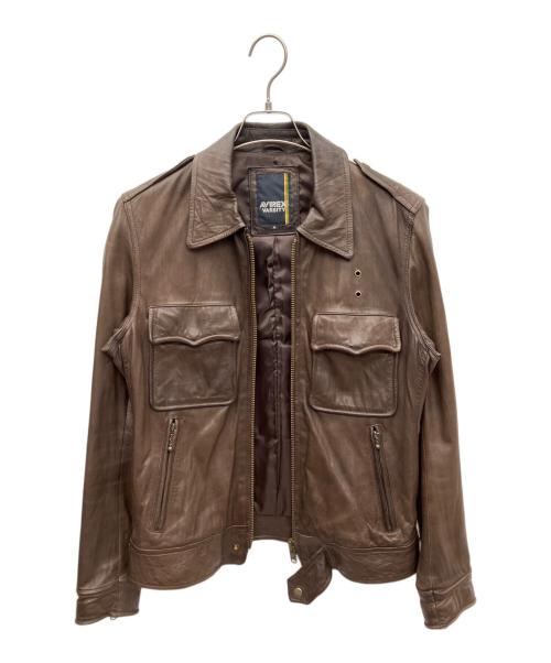 AVIREX（アヴィレックス）AVIREX (アヴィレックス) ラムレザージャケット ブラウン サイズ:Mの古着・服飾アイテム