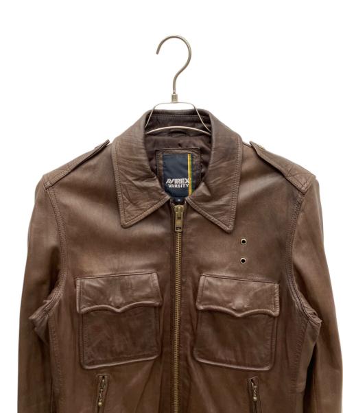 AVIREX（アヴィレックス）AVIREX (アヴィレックス) ラムレザージャケット ブラウン サイズ:Mの古着・服飾アイテム