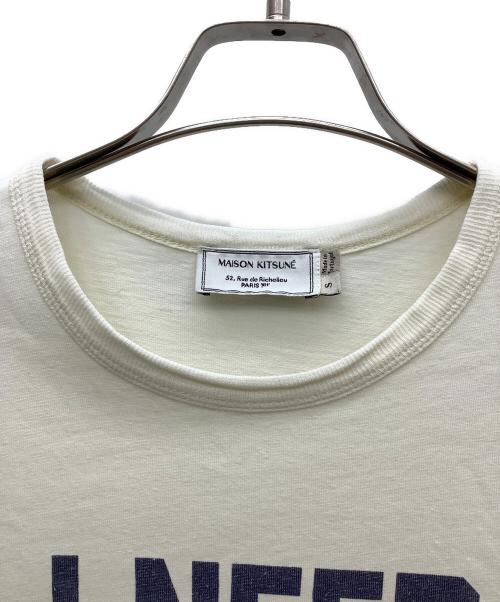 maison kitsune（メゾンキツネ）maison kitsune (メゾンキツネ) コットンリネンプリントTシャツ ベージュ サイズ:Sの古着・服飾アイテム