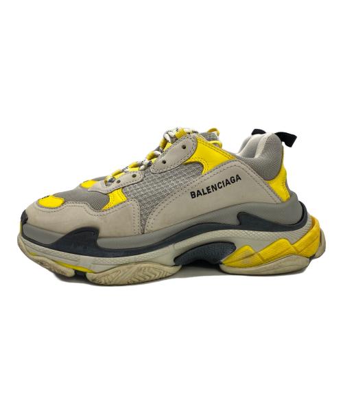 BALENCIAGA（バレンシアガ）BALENCIAGA (バレンシアガ) トリプルS グレー×イエロー サイズ:JP 27.5の古着・服飾アイテム