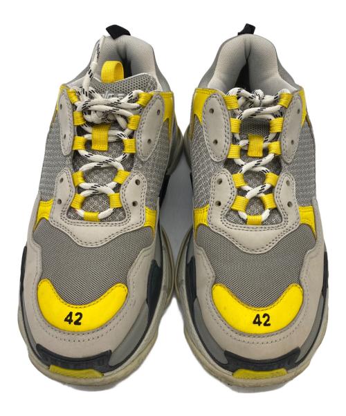 BALENCIAGA（バレンシアガ）BALENCIAGA (バレンシアガ) トリプルS グレー×イエロー サイズ:JP 27.5の古着・服飾アイテム