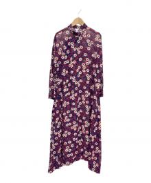 COMME des GARCONS COMME des GARCONS（コムデギャルソン コムデギャルソン）の古着「フローラルバンドカラーシャツドレス」｜ネイビー×レッド