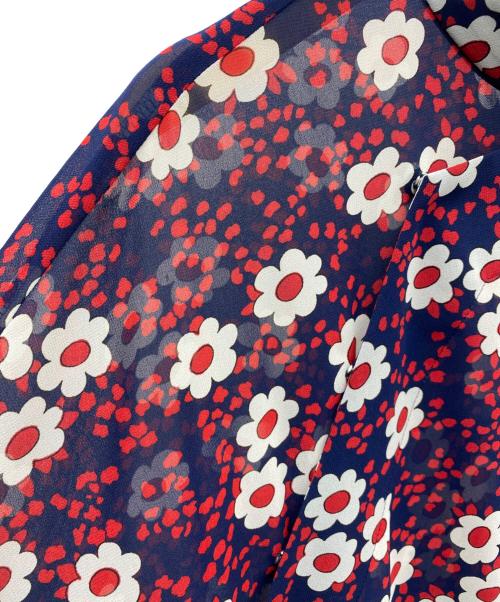 COMME des GARCONS COMME des GARCONS（コムデギャルソン コムデギャルソン）COMME des GARCONS COMME des GARCONS (コムデギャルソン コムデギャルソン) フローラルバンドカラーシャツドレス ネイビー×レッド サイズ:Mの古着・服飾アイテム