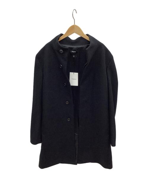 theory（セオリー）theory (セオリー) 比翼ウールコート ブラック サイズ:M 未使用品の古着・服飾アイテム