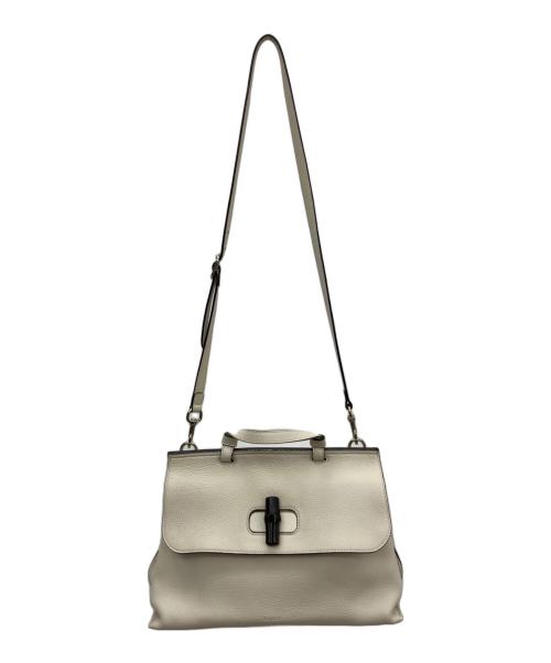 GUCCI（グッチ）GUCCI (グッチ) バンブーデイリーミディアムハンドバッグ アイボリーの古着・服飾アイテム