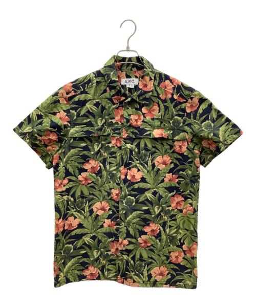 A.P.C.（アーペーセー）A.P.C. (アーペーセー) ボタニカルアロハシャツ グリーン サイズ:Ｌの古着・服飾アイテム