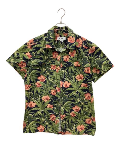A.P.C.（アーペーセー）A.P.C. (アーペーセー) ボタニカルアロハシャツ グリーン サイズ:Ｌの古着・服飾アイテム