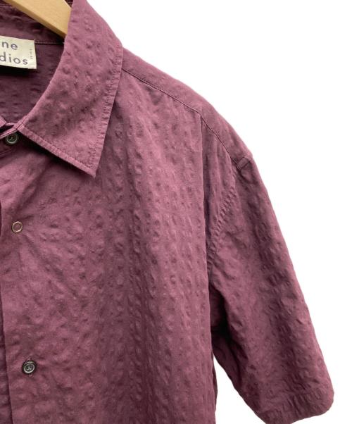 Acne studios（アクネ ストゥディオス）ACNE STUDIOS (アクネ ストゥディオス) シアサッカー半袖シャツ ボルドー サイズ:48の古着・服飾アイテム