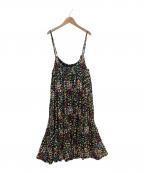 freadaフリーダ）の古着「レーヨンプリントキャミソールワンピース」｜ブラック