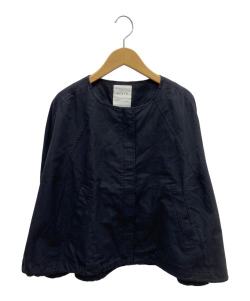 Acuta（アクータ）Acuta (アクータ) コットンリネンケープブルゾン ブラック サイズ:F 未使用品の古着・服飾アイテム