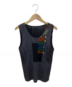 中古・古着通販】ISSEY MIYAKE (イッセイミヤケ) ベスト ブルー