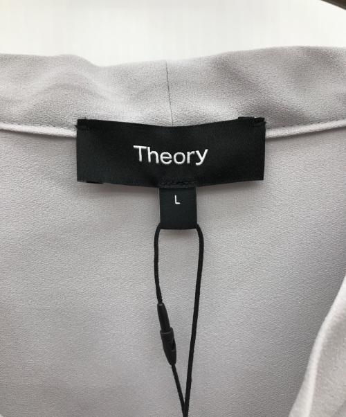 theory（セオリー）theory (セオリー) Prime Georgette Tie Blouse グレー サイズ:Ｌ 未使用品の古着・服飾アイテム