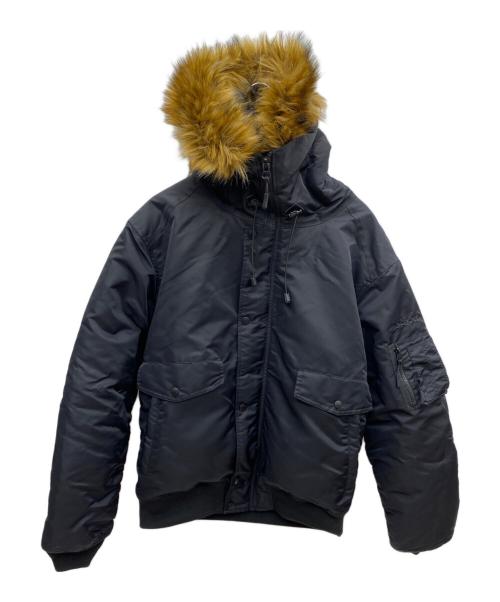 Schott（ショット）Schott (ショット) ファー付フーデットジャケット ブラック サイズ:Mの古着・服飾アイテム