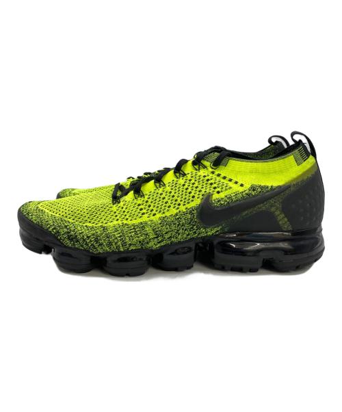 NIKE（ナイキ）NIKE (ナイキ) AIR VAPORMAX FLYKNIT 2 ブラック×ライトグリーン サイズ:cm 29の古着・服飾アイテム