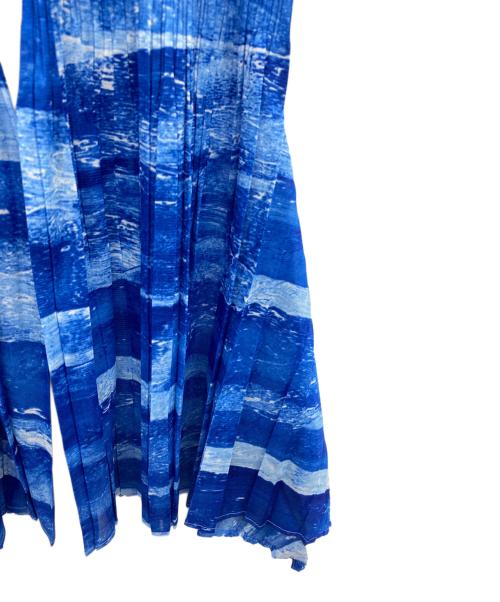 PLEATS PLEASE（プリーツプリーズ）PLEATS PLEASE (プリーツプリーズ) フレアプリーツパンツ ブルー サイズ:3の古着・服飾アイテム