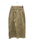 SUPER HAKKAスーパーハッカ）の古着「コットンチノ ローズフラワー刺繍テーパードコクーンパンツ」｜ベージュ