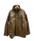 Ameriアメリ）の古着「PASTING LIKE FAKE SYNTHETIC LEATHER JACKET」｜ブラウン