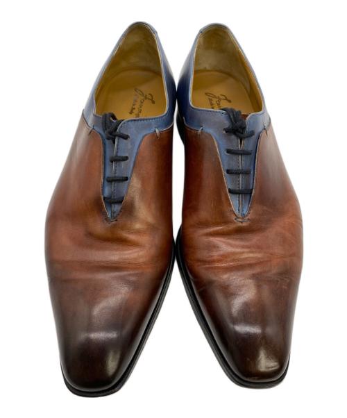 FRANCESCO BENIGNO（フランチェスコ・ベニーニョ）FRANCESCO BENIGNO (フランチェスコ・ベニーニョ) ホールカットコンビネーションシューズ ブラウン×ネイビー サイズ:6の古着・服飾アイテム