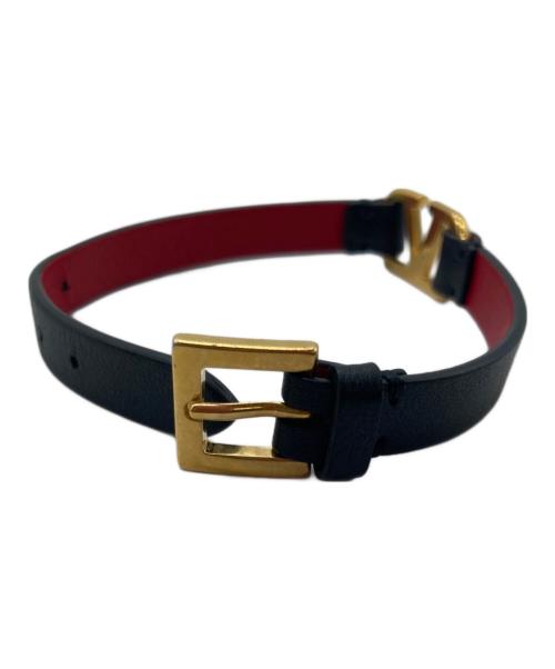 VALENTINO GARAVANI（ヴァレンティノ・ガラヴァーニ）VALENTINO GARAVANI (ヴァレンティノ・ガラヴァーニ) Vロゴブレスレット ネイビー×レッドの古着・服飾アイテム
