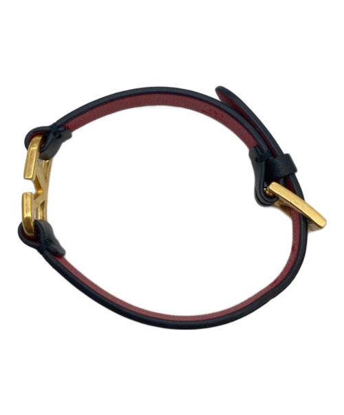 VALENTINO GARAVANI（ヴァレンティノ・ガラヴァーニ）VALENTINO GARAVANI (ヴァレンティノ・ガラヴァーニ) Vロゴブレスレット ネイビー×レッドの古着・服飾アイテム