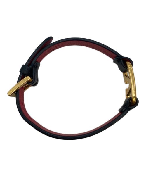 VALENTINO GARAVANI（ヴァレンティノ・ガラヴァーニ）VALENTINO GARAVANI (ヴァレンティノ・ガラヴァーニ) Vロゴブレスレット ネイビー×レッドの古着・服飾アイテム