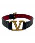 VALENTINO GARAVANI（ヴァレンティノ・ガラヴァーニ）の古着「Vロゴブレスレット」｜ネイビー×レッド