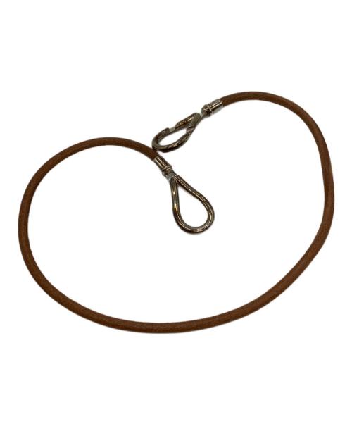 HERMES（エルメス）HERMES (エルメス) レザーチョーカー ブラウンの古着・服飾アイテム