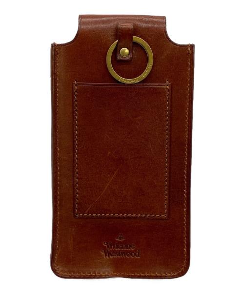 Vivienne Westwood（ヴィヴィアンウエストウッド）Vivienne Westwood (ヴィヴィアンウエストウッド) ORB CLIPS スマートフォンケース ブラウンの古着・服飾アイテム