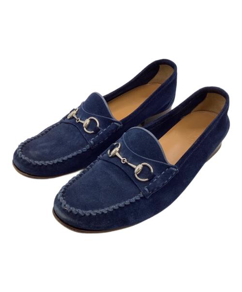 GUCCI（グッチ）GUCCI (グッチ) ローファー ネイビー サイズ:37 1/2の古着・服飾アイテム