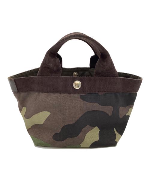 Herve Chapelier（エルベシャプリエ）Herve Chapelier (エルベシャプリエ) コーデュラ舟型トートS ブラウン×グリーンの古着・服飾アイテム