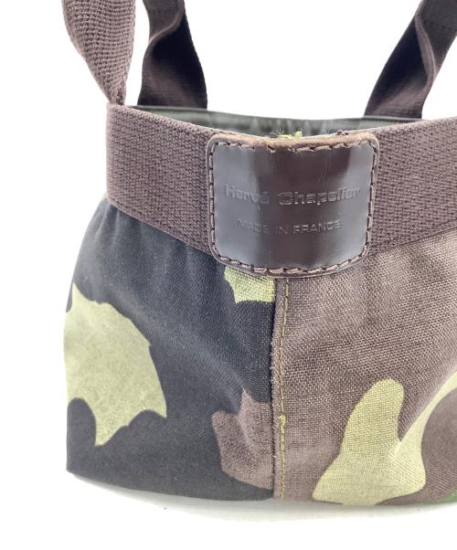 Herve Chapelier（エルベシャプリエ）Herve Chapelier (エルベシャプリエ) コーデュラ舟型トートS ブラウン×グリーンの古着・服飾アイテム