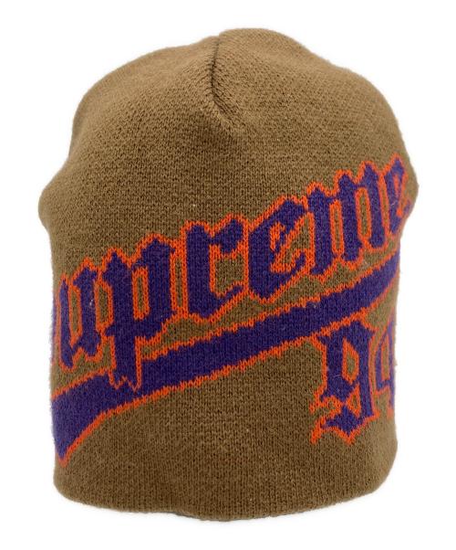 New Era（ニューエラ）New Era (ニューエラ) SUPREME (シュプリーム) ニット帽 ブラウンの古着・服飾アイテム
