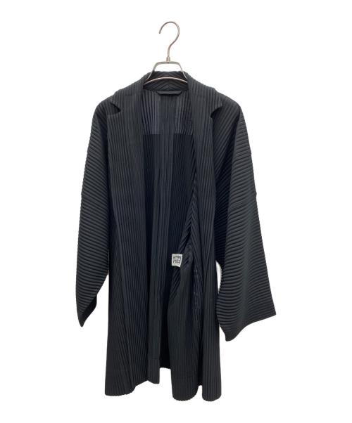 HOMME PLISSE ISSEY MIYAKE（オム プリッセ イッセイ ミヤケ）HOMME PLISSE ISSEY MIYAKE (オム プリッセ イッセイ ミヤケ) ボタンレスプリーツジャケット ブラック サイズ:1の古着・服飾アイテム