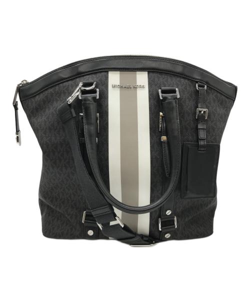 MICHAEL KORS（マイケル・コース）MICHAEL KORS (マイケルコース) BEDFORD TRAVEL DOME TOTE ブラック×グレーの古着・服飾アイテム