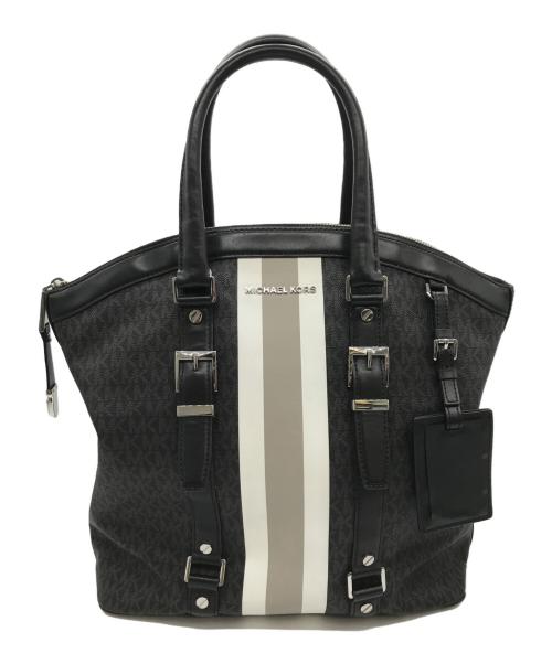 MICHAEL KORS（マイケル・コース）MICHAEL KORS (マイケルコース) BEDFORD TRAVEL DOME TOTE ブラック×グレーの古着・服飾アイテム