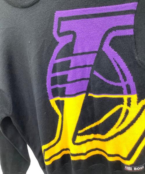 BOSS（ボス）BOSS (ボス) NBA LOS ANGELES LAKERS ニットセーター ブラック サイズ:XLの古着・服飾アイテム