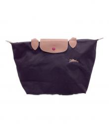LONGCHAMP（ロンシャン）の古着「ルプリアージュシティトートバッグ」｜ネイビー×ピンク