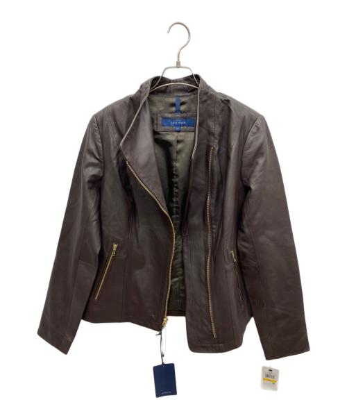 COLE HAAN（コールハーン）COLE HAAN (コールハーン) モウルデッドカラーアシンメトリックレザージャケット ブラウン サイズ:M/M 未使用品の古着・服飾アイテム
