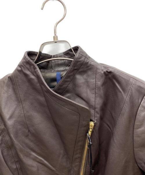 COLE HAAN（コールハーン）COLE HAAN (コールハーン) モウルデッドカラーアシンメトリックレザージャケット ブラウン サイズ:M/M 未使用品の古着・服飾アイテム