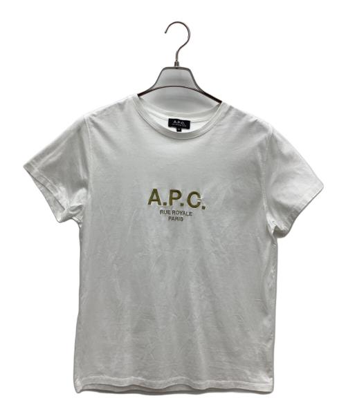 A.P.C.（アーペーセー）A.P.C. (アーペーセー) 刺繍ロゴTシャツ ホワイト サイズ:Mの古着・服飾アイテム