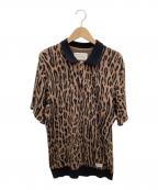 WACKO MARIAワコマリア）の古着「レオパードニットジャガードポロシャツ」｜ブラウン×ブラック