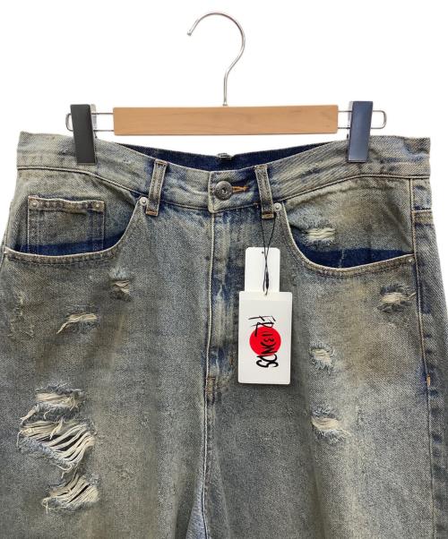 FR(13)NDS（フレンズ）FR(13)NDS (フレンズ) HDKダメージワイドパンツ ブルー サイズ:F 未使用品の古着・服飾アイテム