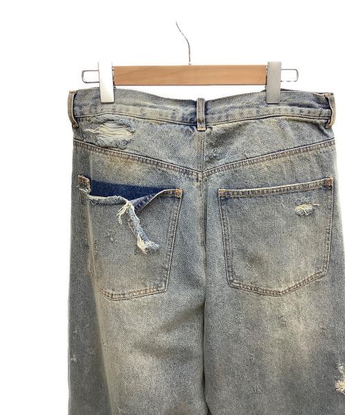 FR(13)NDS（フレンズ）FR(13)NDS (フレンズ) HDKダメージワイドパンツ ブルー サイズ:F 未使用品の古着・服飾アイテム