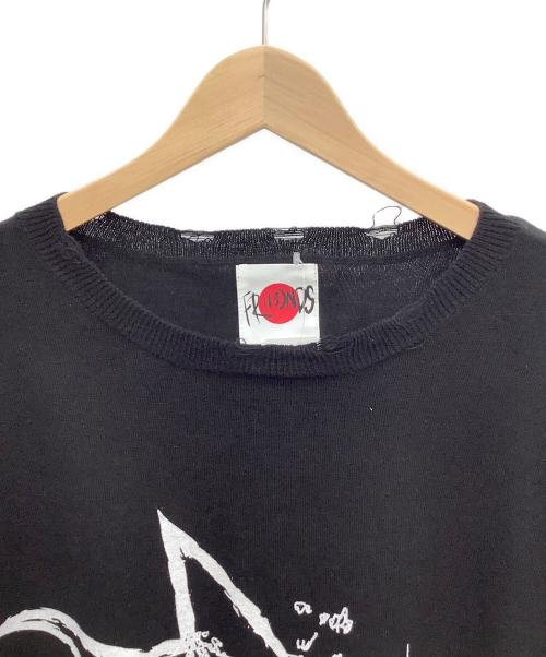 FR(13)NDS（フレンズ）FR(13)NDS (フレンズ) Graphic Knit TEE ブラック サイズ:F 未使用品の古着・服飾アイテム